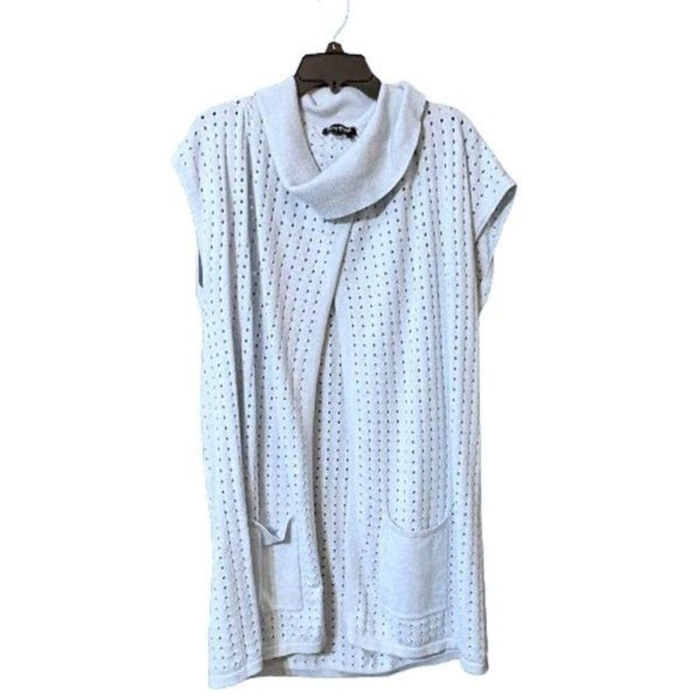 Marble Women's Cowl Neck Sleeveless Blue Vest Size XL